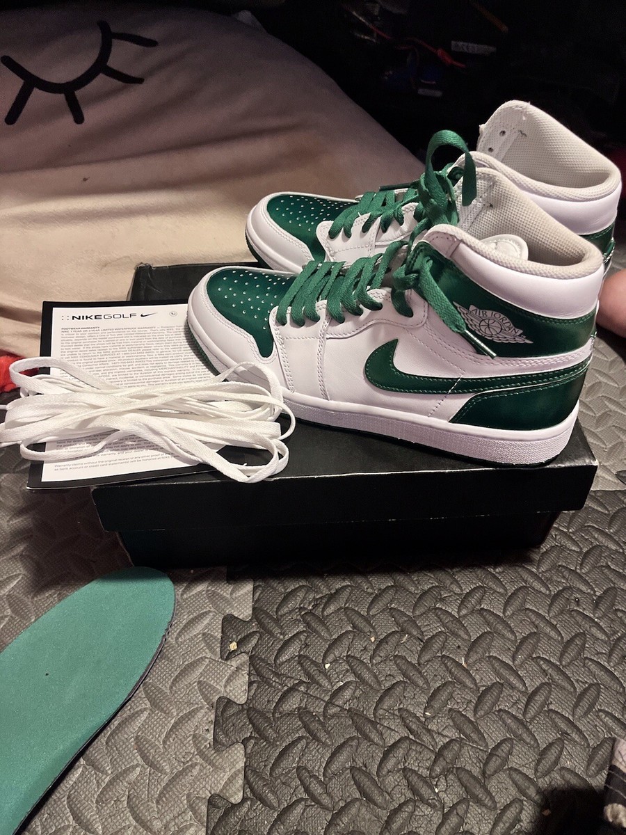 【美品】NIKE AIR JORDAN 1 HIGH GOLF Nike Air Jordan 1 High G Golf Shoes White/Pine Green