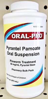 Oral Pro Pyrantel Pamoate Oral Suspension, 50mg/ml, 16 Ounce, Vanilla Flavor