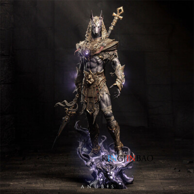 3DPrinted Unpainted 1/4 Scale Anubis Unassembled White Resin GK Toy H61CM