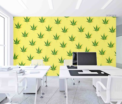 3D Green Leaves Plant Pattern Wallpaper Wall Murals Removable Wallpaper
