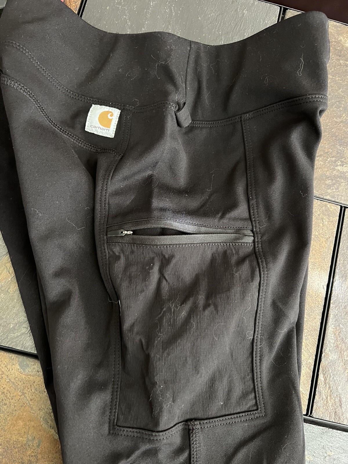 Carhartt Women Force Fitted Midweight Utility Knit Black Leggings Size