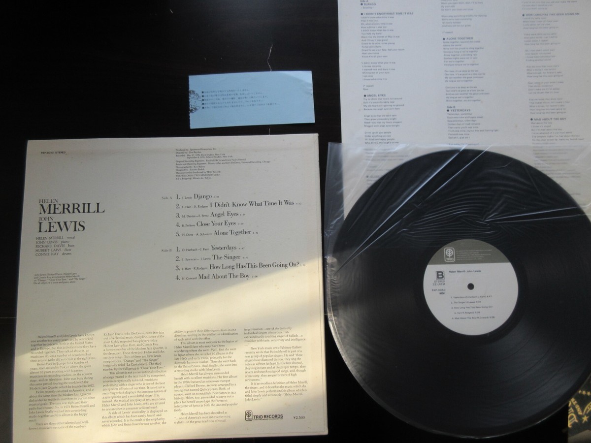 Helen Merrill John Lewis Japan Signed Vinyl LP w Ticket PAP-9050