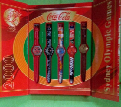 COCA COLA Coke Sydney Olympic MEMORIAL Watch 5 Pieces Complete Set 