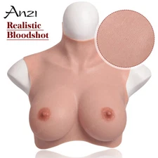 Realistic Silicone Breast Forms Crossdresser Breastplate B-H Cup Fake Boobs Tits
