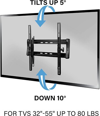 Made for Amazon Universal Tilting TV Wall Mount for 32-55'' TVs and Compatible wi