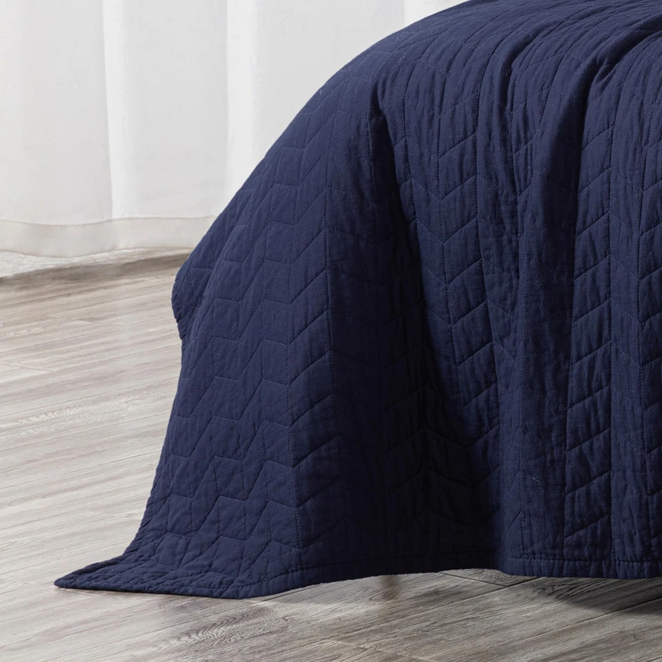 Chezmoi Collection Madrid 3-Piece Vintage Washed Solid Cotton Quilt and Shams... - Image 4 of 4