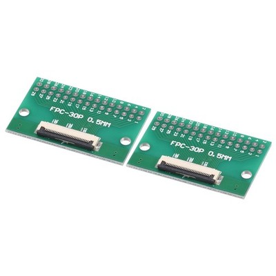 FPC Converter Board 30P 0.5mm on Socket Side, Back 1.0mm, to DIP 2.54mm 2pcs