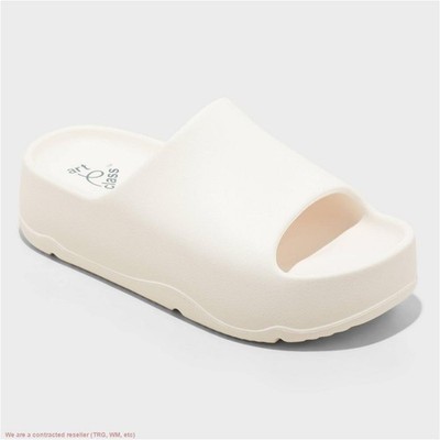 Girls' Edie Platform Slide Sandals - art class White 4 *SEE DEAL!!!*