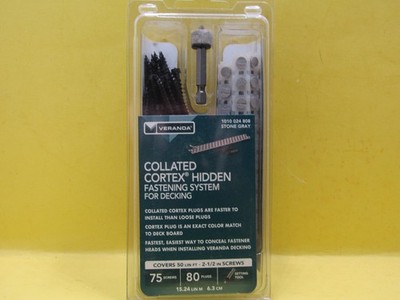 Collated Cortex Hidden Fastning System For Decks 75 Screws 80 Plugs   2-1/2 ''