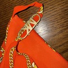 Michael Kors Optic Orange Chain Link Logo Pleated Cami Top MS340HC8EY L — photo 3