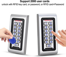 Standalone IP68 Waterproof RFID Access Control Keypad Metal Card Reader 10P...