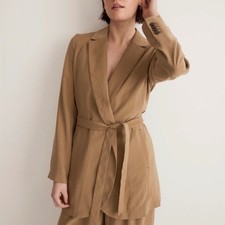Madewell The Drapey Tie-Waist Blazer Tawny Olive Women XS NWT Quiet Luxury