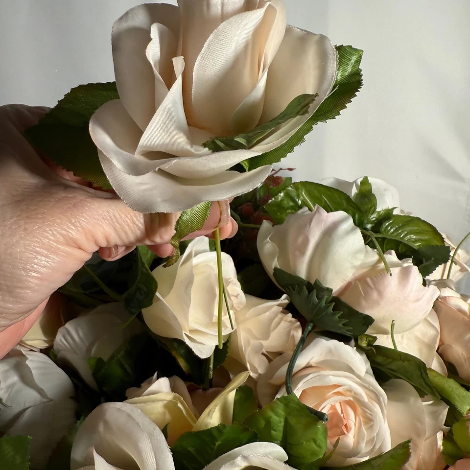Flores Artificiales Borgoña, Blanco, Rosa. A granel para ramos de boda de novia hágalo usted mismo Foto 2 de 4