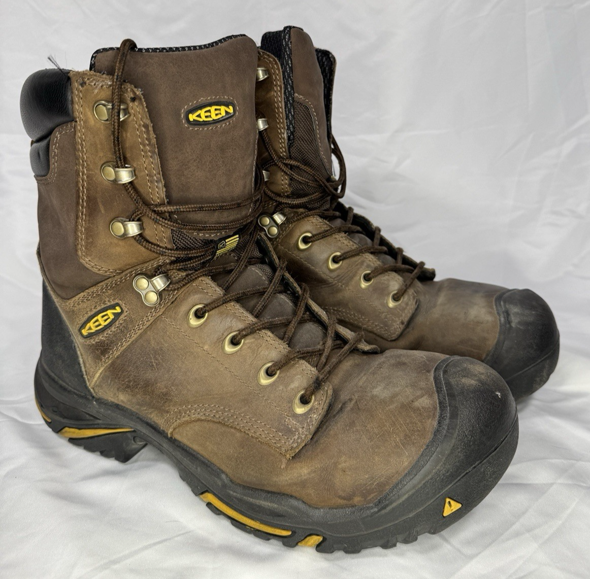 Stivali da lavoro uomo KEEN MT Vernon taglia 11 D marroni impermeabili punta acciaio
