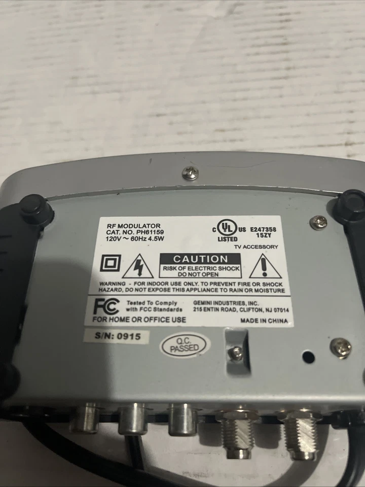 Philips RF MODULATOR Box Video RCA to RF Converter PH61159 Channel 3,4 Coaxial - Image 4 of 4