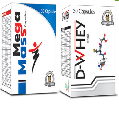 Ayurvedic Weight Gain Capsules, Herbal Mass Gainer Pills 60 + 60 Pills