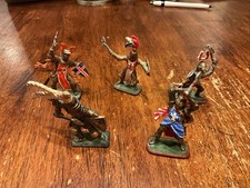 Set Of 5 Medieval Knights Figures Hand Painted Cast Metal