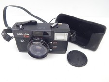 7D Konica C35 Film Camera w/ Carrying Case And Lens Cover Black Finish