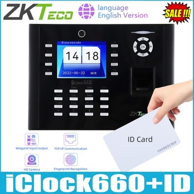 ZKteco iclock660 + ID Fingerprint Recognition Time Attendance & Access Control