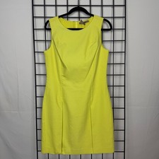 Halston Heritage Sheath Dress Women 8 Lemonade Sleeveless Wedding Party Elegsnt