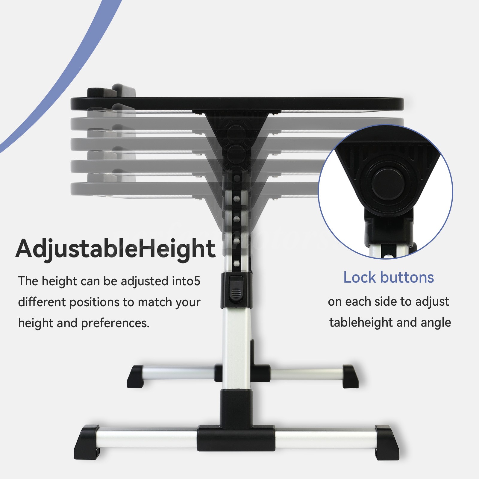 Adjustable Foldable Laptop Table Stand Lap Sofa Bed Tray Computer Notebook Desk