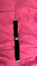 Black velvet cameo choker with gold toned chain
