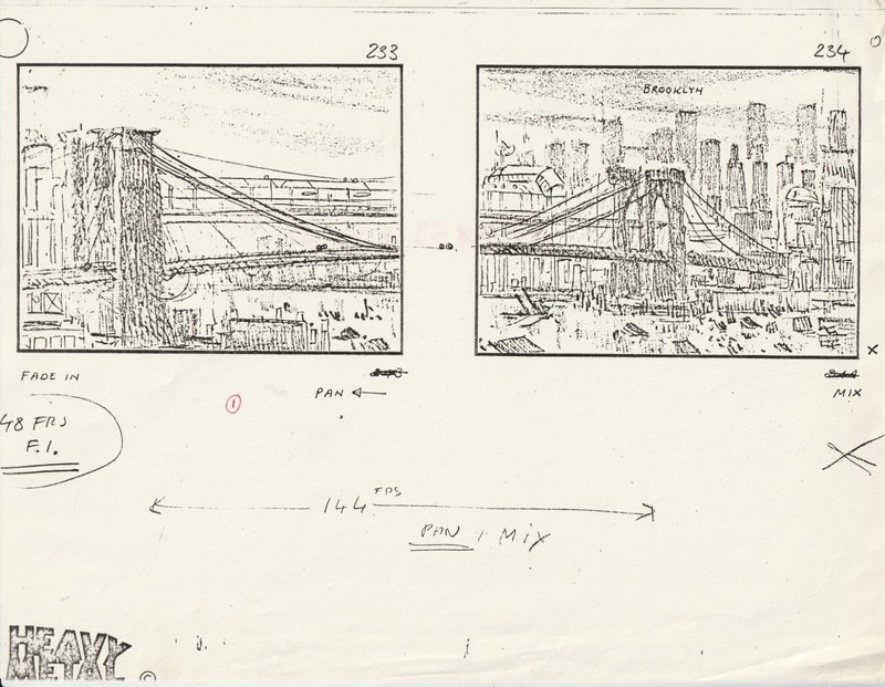1981 HEAVY METAL "Harry Canyon- BROOKLYN" Storyboard Juan Gimenez Art 8.5 x11