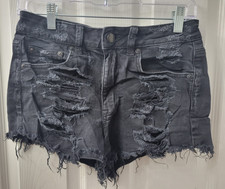 American Eagle Shorts Womens Size 4 Vintage Hi-Rise Festival Black Distressed