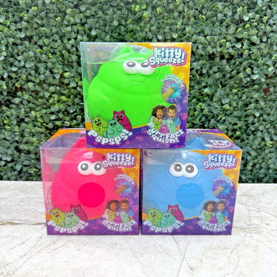 New PPNC KITTY SQUEEZE Set Of 3 Viral Squishy Sensory Fidget Toy Pink Blue Green