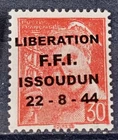 Local France 1944 Liberation overprint Issoudun MNH