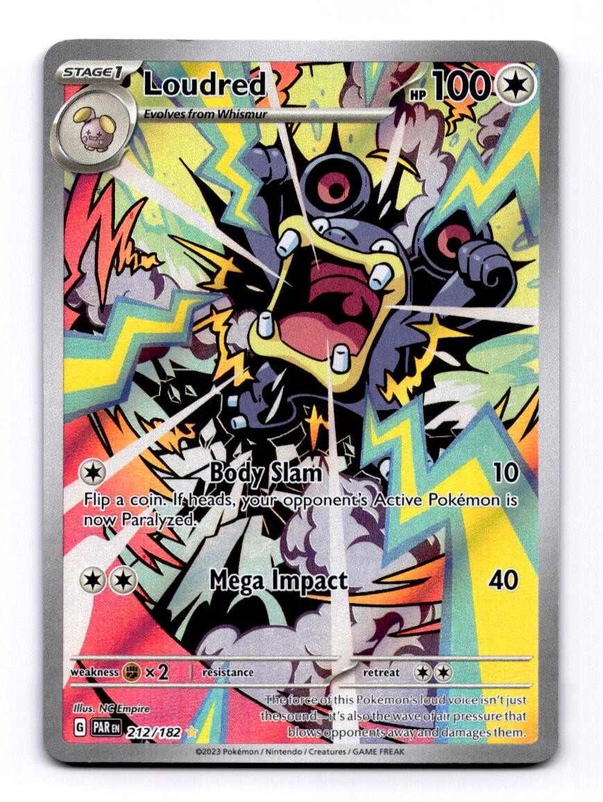 Loudred - 212/182 Illustration Rare Pokemon TCG SV04: Paradox Rift NM