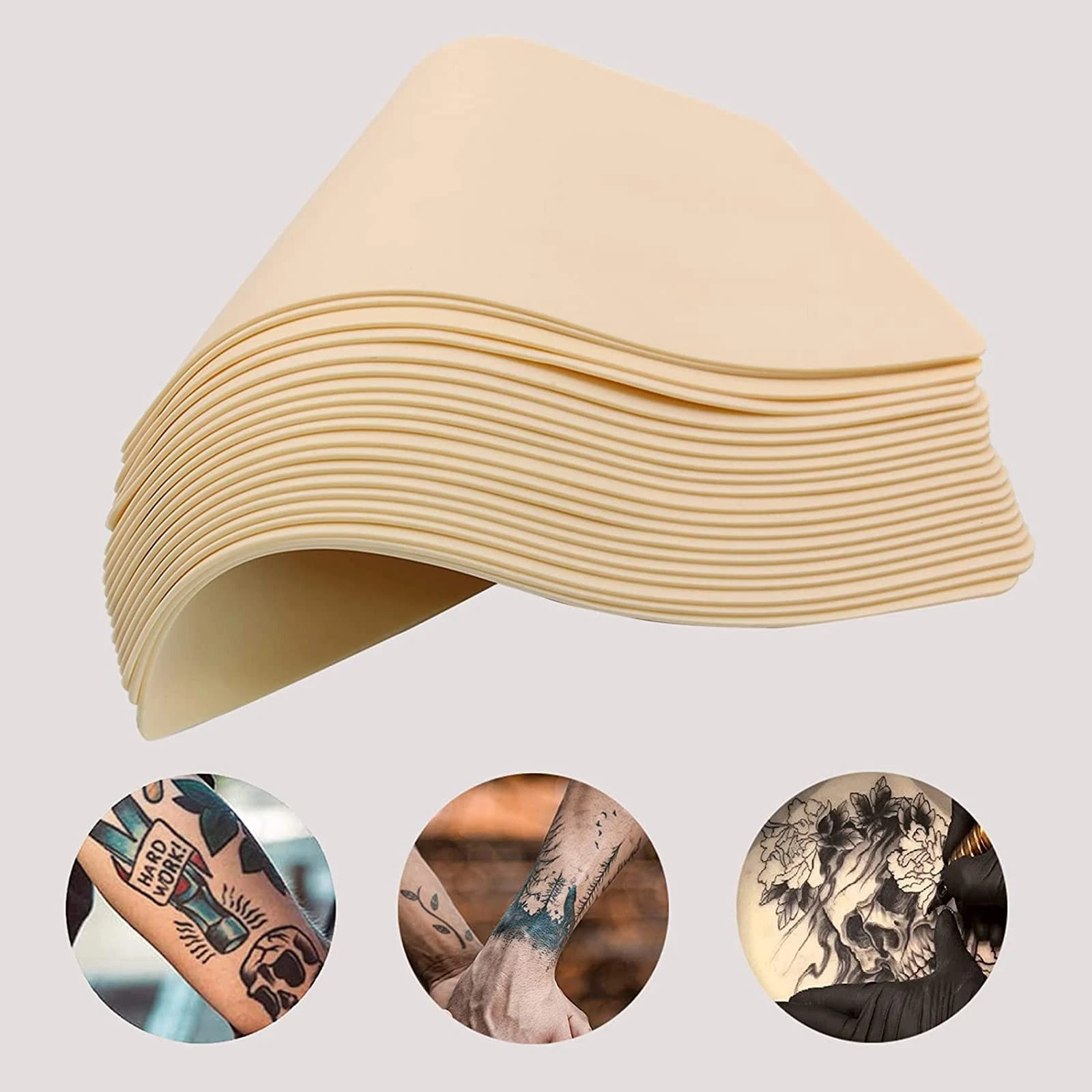 Rayyl 10Pieces Blank Tattoo Practice Skin Silicone 7.4x5.6" Double Sides Eyebrow image 2
