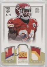 2013 National Treasures Rookie NFL Gear Materials Trio Prime /25 Knile Davis nd3