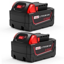 2PACK 8.0AH 18V Battery For Milwaukee For M18...