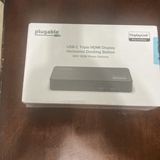 Plugable USB-C Triple HDMI Display Docking Station UD-3900PDZ New in Box