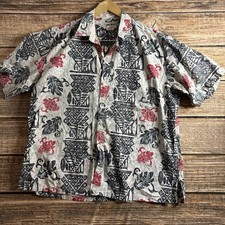 Vintage Cooke Street Shirt Mens 2XL XXL Geometric Floral Beach Hawaiian Tee 0510