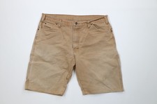 Vintage 90s Y2K Dickies Mens 36 Distressed Canvas Dungaree Workwear Shorts Brown