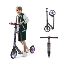 Kick Scooter for Ages 6+,Kid, Teens & Adults. Max Load 240 LBS. Foldable, Lig...