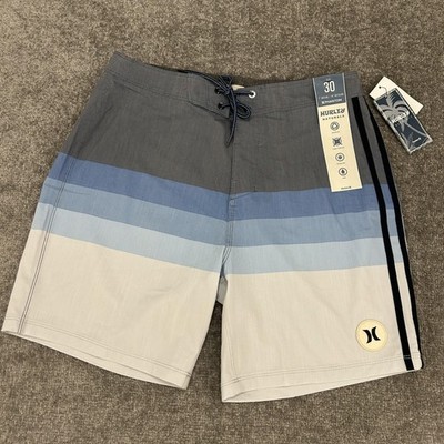Hurley Phantom Board Shorts Mens 30 Gray Blue Naturals Tailgate Swim NEW $59