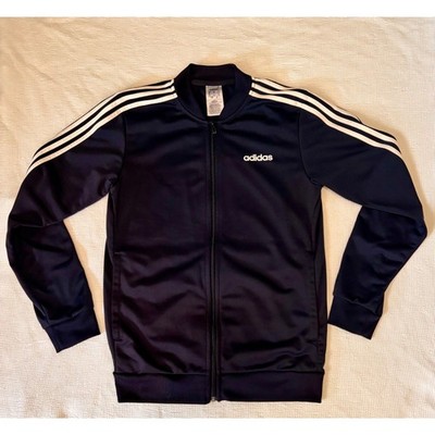 Men's Adidas Track Jacket Zipper Black/White Stripes Size Small (S)