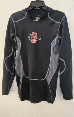Nike Dri-Fit Compression Longsleeve Activewear Shirt Size L NCAA SDSU Aztecs 