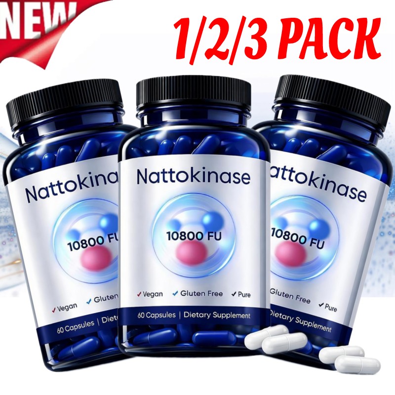 1-3X Nattokinase Supplement - 10800 FU 60 Capsules Per Serving HOT 2026