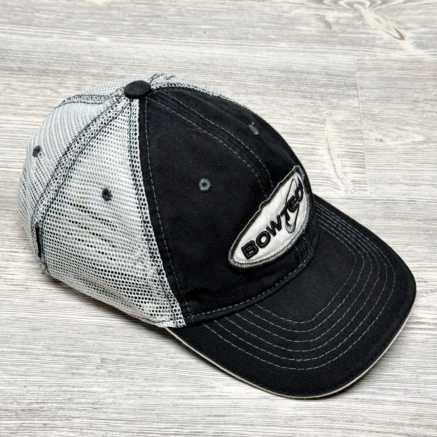 Bowtech Trucker Hat Cap Eugene OR Black Gray Mesh… - image 3