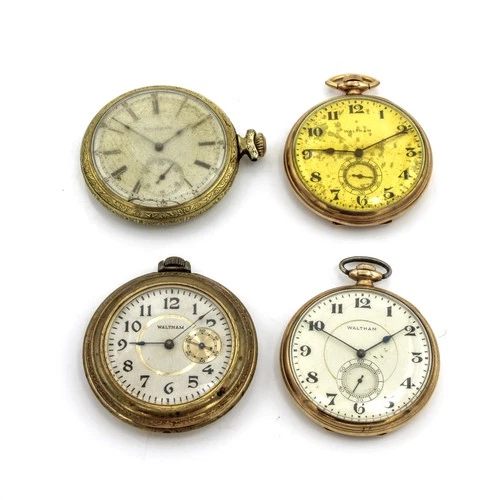 Antique Waltham 3/0s-12s 15j 41-46mm Manual Mens Pocket Watch Lot of 4 #WB4214-4