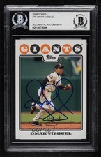 BAS 2008 Topps Omar Vizquel #79 Authentic Auto ow6