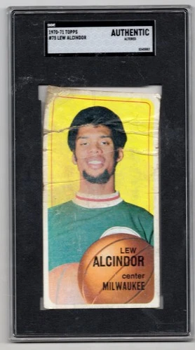 1970 Topps #75 Lew Alcindor SGC Authentic Altered Kareem Abdul Jabbar Hof RC NBA