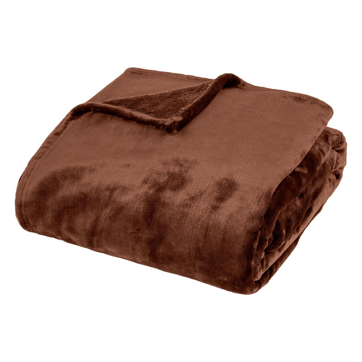 Plaid en flanelle 180x230 cm Cuddly marron contre le froid du lit