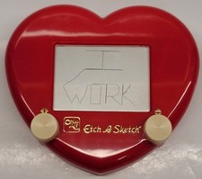 Etch A Sketch Avon Here's My Heart Red Heart Shaped Used In Box