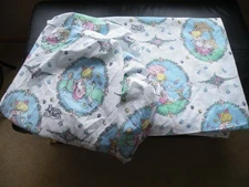 Vintage PRECIOUS MOMENTS Bed SHEETS Twin FLAT & FITTED Child W/ Goose Fabric SET
