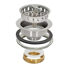  Kitchen Sink Strainer with Spin and Seal Basket, With Brass Slip-Joint Nut